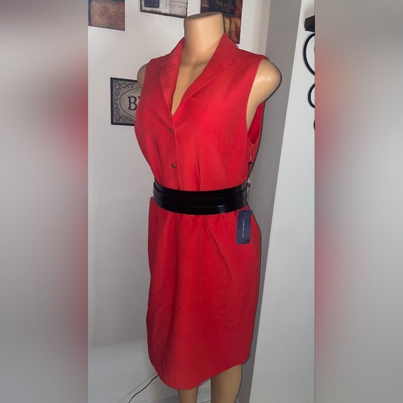 NWT TOMMY HILFIGER RED DRESS SLEEVELESS SIZE 12 belt no included - Picture 5 of 7